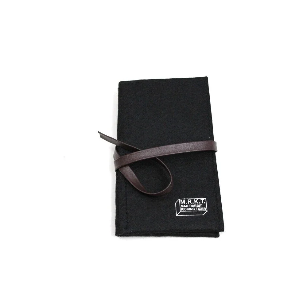 MRKT Travel Sunglasses Case Felt Black Holder Wrap Mad Rabbit Kicking Tiger